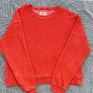 Marine Layer Birdseye Orange/Red Textured Sweater